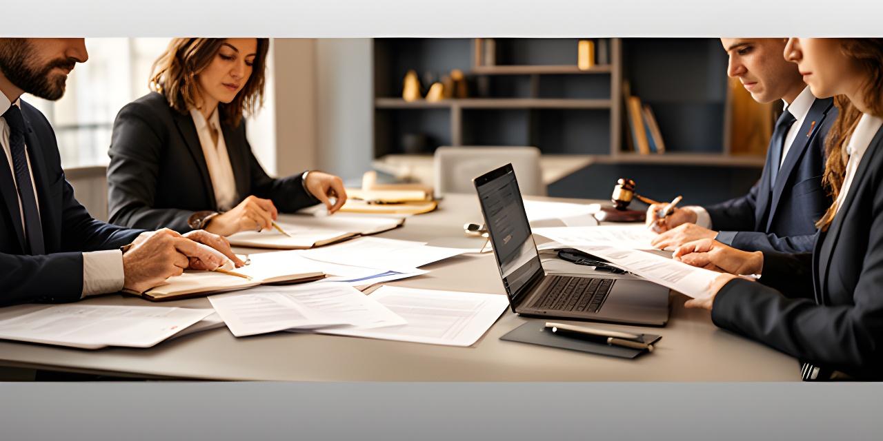 Equipo de abogados revisando documentos jurídicos en una mesa amplia con luz natural en una oficina de Madrid